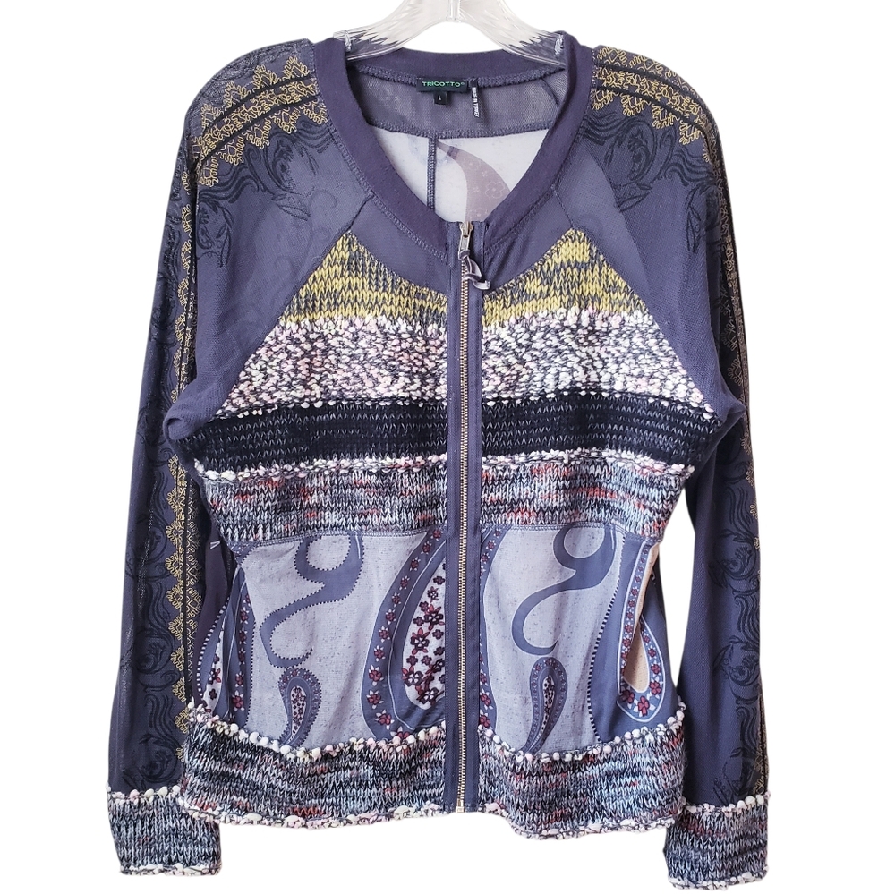 Vintage Tricotto Gray Semi Sheer Top